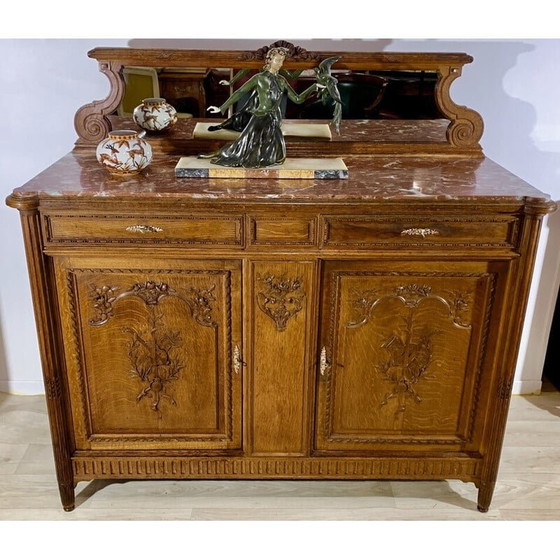 Image 1 of Vintage highboard in massief eikenhout