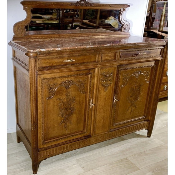 Image 1 of Vintage highboard in massief eikenhout