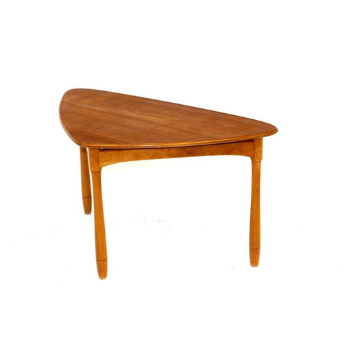 Vintage salontafel van teak en beukenhout, Zweden 1950