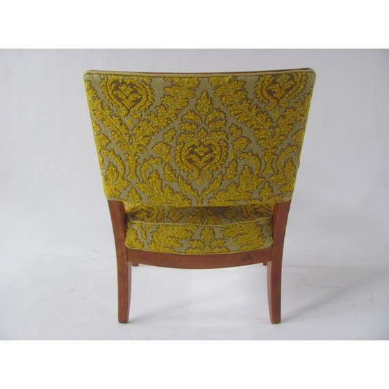 Image 1 of Vintage damesfauteuil in geel, Tsjechoslowakije 1940