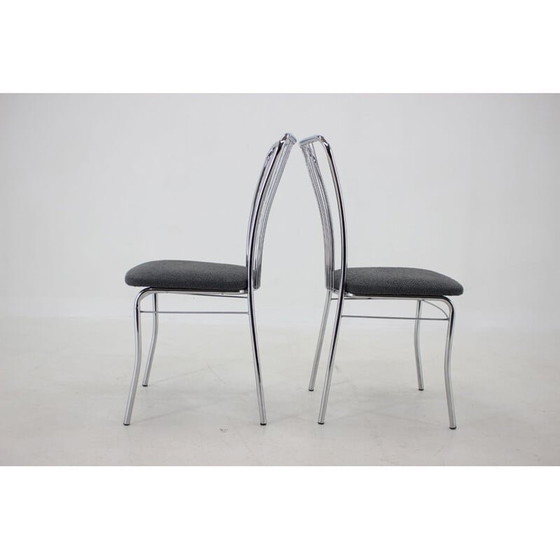 Image 1 of Set van vintage 6 Italiaanse eetkamerstoelen in bouclé stof, jaren 1970