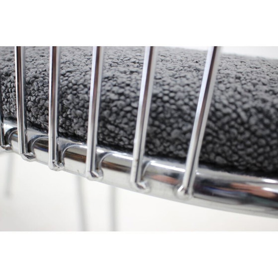 Image 1 of Set van vintage 6 Italiaanse eetkamerstoelen in bouclé stof, jaren 1970