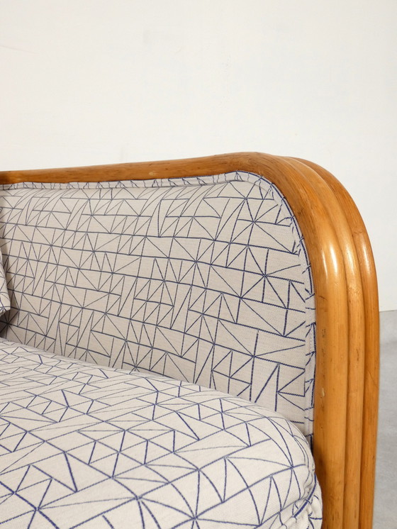 Image 1 of Sofa Bamboo And Rattan With Graphic Fabric 