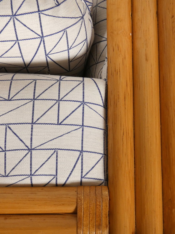 Image 1 of Sofa Bamboo And Rattan With Graphic Fabric 