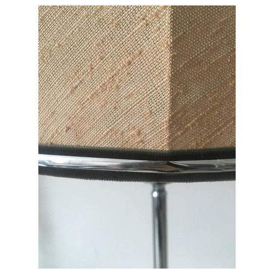 Image 1 of Vintage eenvoetige verchroomde metalen vloerlamp, 1960