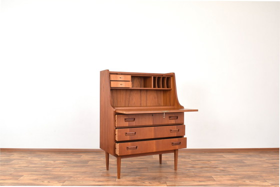 Image 1 of Mid Century Deense teakhouten secretaire van Gunnar Nielsen voor Tibergaard, 1960S.