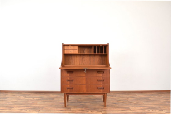 Image 1 of Mid Century Deense teakhouten secretaire van Gunnar Nielsen voor Tibergaard, 1960S.