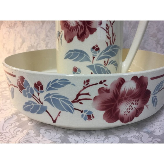 Image 1 of Vintage Art Nouveau wit aardewerk toiletset, Frankrijk 1900