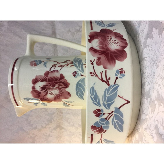 Image 1 of Vintage Art Nouveau wit aardewerk toiletset, Frankrijk 1900