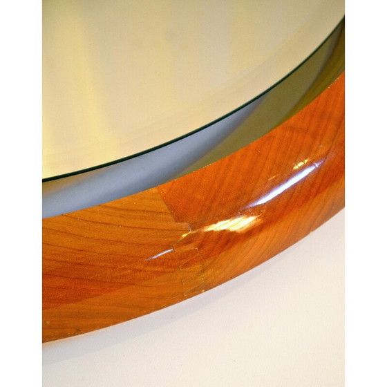 Image 1 of Vintage verlichte spiegel in kersenhout, Italië 1970