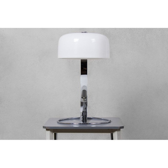 Image 1 of Vintage Tropic bureaulamp in chroomstaal en wit acryl voor Raak, Nederland 1970