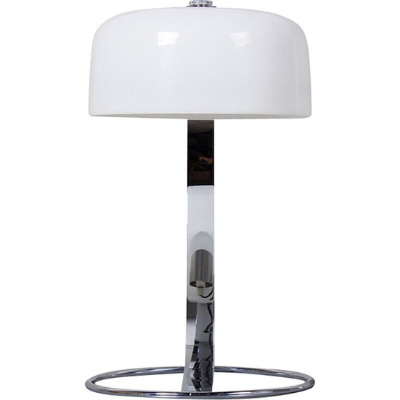 Image 1 of Vintage Tropic bureaulamp in chroomstaal en wit acryl voor Raak, Nederland 1970