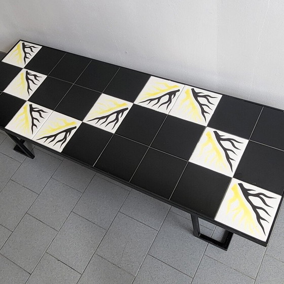 Image 1 of Vintage gelakt metalen salontafel, 1950