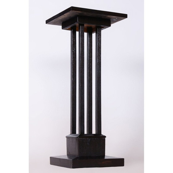 Image 1 of Vintage Art Deco eiken sokkel, Tsjecho-Slowakije 1920