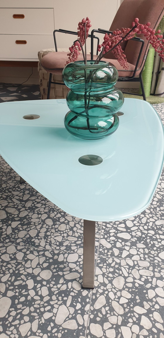 Image 1 of 3x Salontafel Driehoek Gekleurd Glas