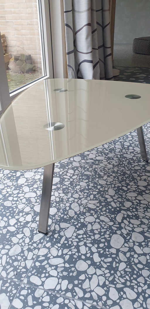 3x Salontafel Driehoek Gekleurd Glas