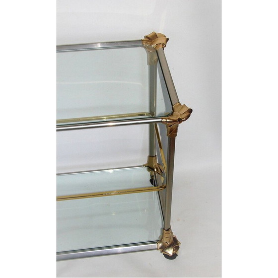 Image 1 of Mid century aluminium en glazen trolleybar, jaren 1970