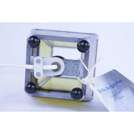 Image 1 of Vintage gebrandschilderde glazen tafellamp van Erik Berström, 1960