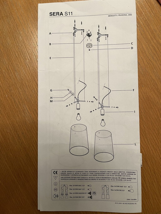 Prandina Sera S11 Hanglampen, 2 Stuks