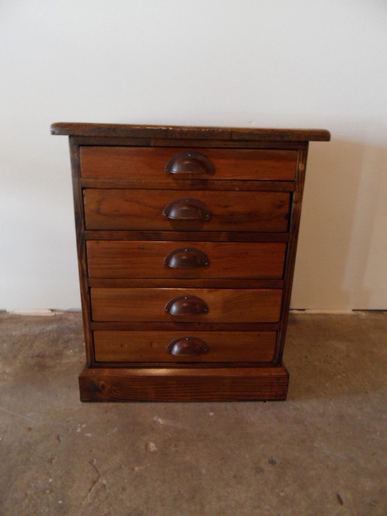 Image 1 of Vintage archiefkast met lades