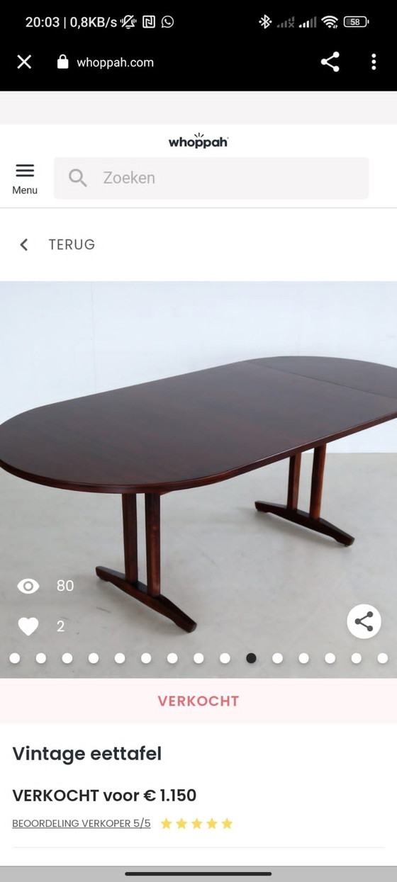 Image 1 of  Uitklapbare vintage (eet)tafel