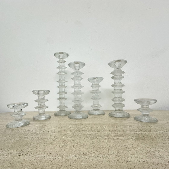 Image 1 of Set van 7 kandelaars van Timo Sarpaneva voor IIttala , 1970