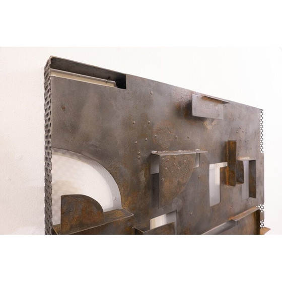 Image 1 of Brutalistische vintage metalen wandlamp