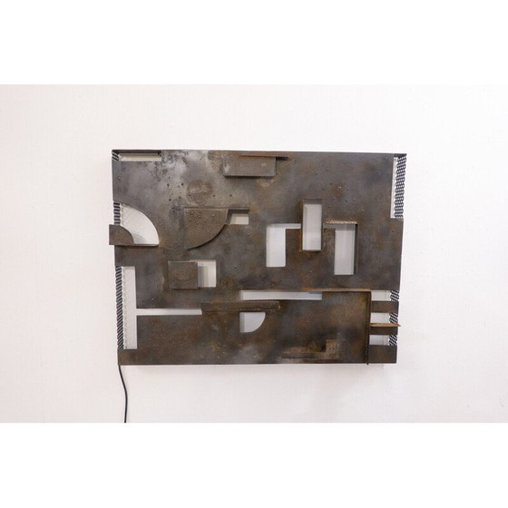 Image 1 of Brutalistische vintage metalen wandlamp