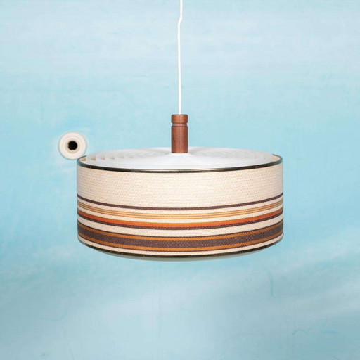 Bohemian hanglamp stof, Midcentury Swedish pendant