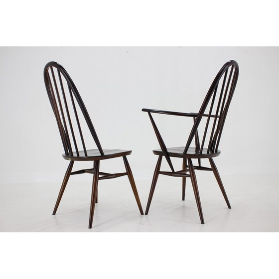 Image 1 of Set van 6 vintage Windsor eetkamerstoelen van Lucian Ercolani, Italië 1960