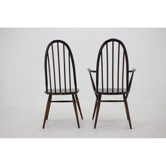 Image 1 of Set van 6 vintage Windsor eetkamerstoelen van Lucian Ercolani, Italië 1960