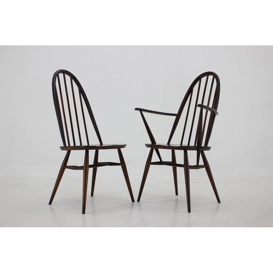 Image 1 of Set van 6 vintage Windsor eetkamerstoelen van Lucian Ercolani, Italië 1960