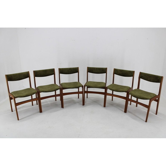 Image 1 of Set van 6 vintage Deense teakhouten eetkamerstoelen , jaren 1960