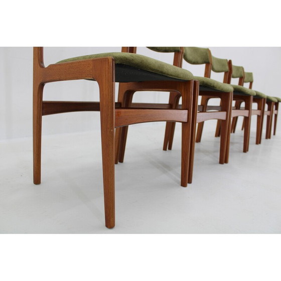 Image 1 of Set van 6 vintage Deense teakhouten eetkamerstoelen , jaren 1960