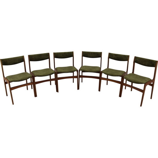 Set van 6 vintage Deense teakhouten eetkamerstoelen , jaren 1960