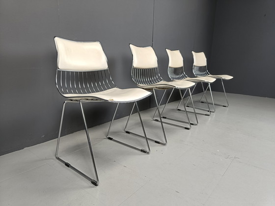 Image 1 of Set van 4 eetkamerstoelen van Rudi Verelst voor Novalux, 1970