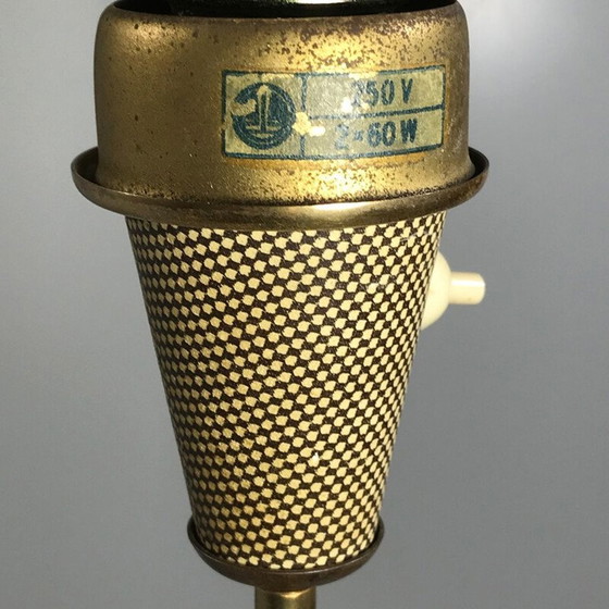 Image 1 of Vintage 2-lichts messing vloerlamp van Leuchtenbau Lengefeld Wittig en Schwabe, 1950