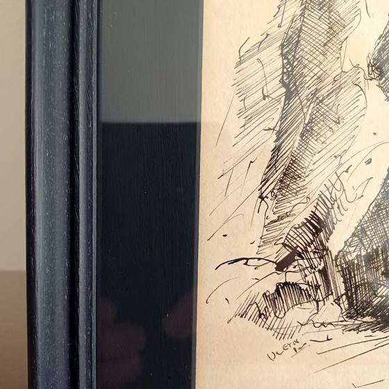 Image 1 of Pentekening. Figuratief. '50-'60. Gesigneerd.