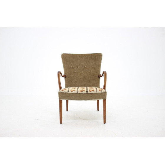 Image 1 of Vintage teakhouten fauteuil van Alfred Christensen, Denemarken 1940
