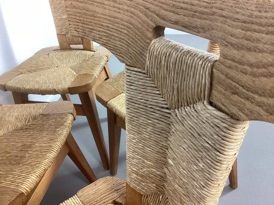 Image 1 of Arts & Crafts Stoelen W. Kuyper 1920's Brutalistisch Vintage