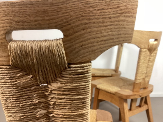 Image 1 of Arts & Crafts Stoelen W. Kuyper 1920's Brutalistisch Vintage