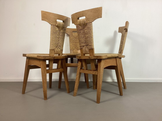 Image 1 of Arts & Crafts Stoelen W. Kuyper 1920's Brutalistisch Vintage