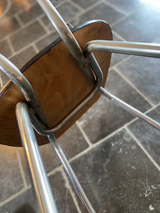 Image 1 of Set van 3 Formica Stoeltjes met Chroom in Prachtige Staat. Jaren '60.
