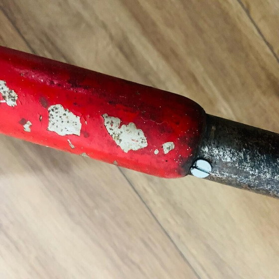 Image 1 of Vintage industriële kruk van rood metaal en hout voor Mirima, 1970