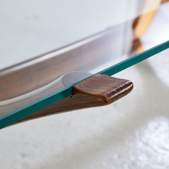 Image 1 of Vintage Condor salontafel in rond glas van Fredrik Schriever-Abeln voor Orebro Glas, Zweden 1960