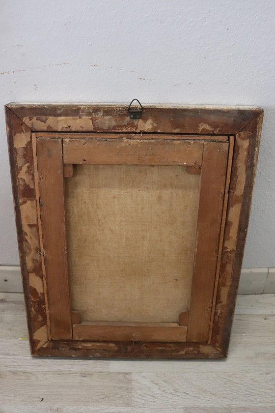 Image 1 of Italiaans antiek olieverfschilderij op canvas, boslandschap