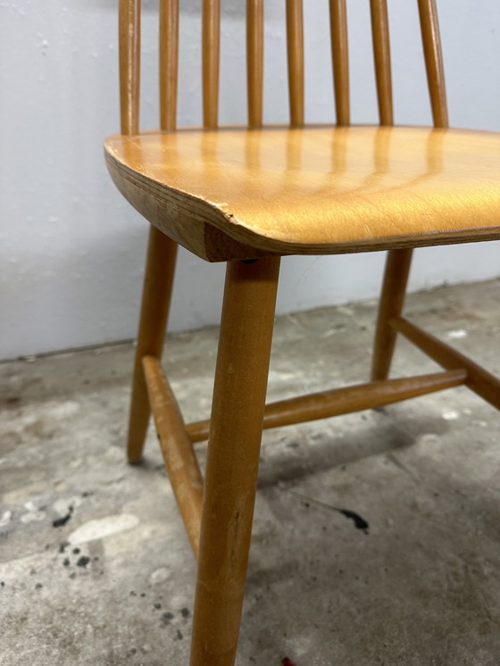 Image 1 of Vintage Ikea Spijlen Stoelen Model Tellus Jaren 60