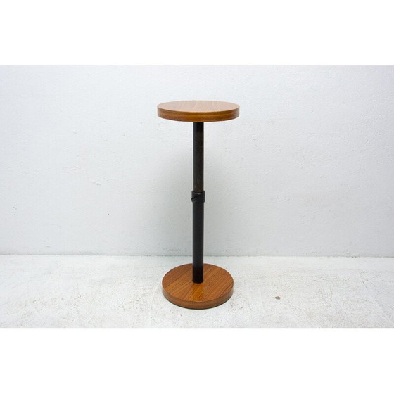 Image 1 of Art deco vintage kersenhouten ronde bijzettafel, Tsjecho-Slowakije jaren 1930