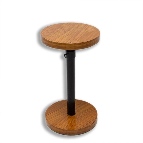 Image 1 of Art deco vintage kersenhouten ronde bijzettafel, Tsjecho-Slowakije jaren 1930
