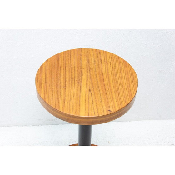 Image 1 of Art deco vintage kersenhouten ronde bijzettafel, Tsjecho-Slowakije jaren 1930